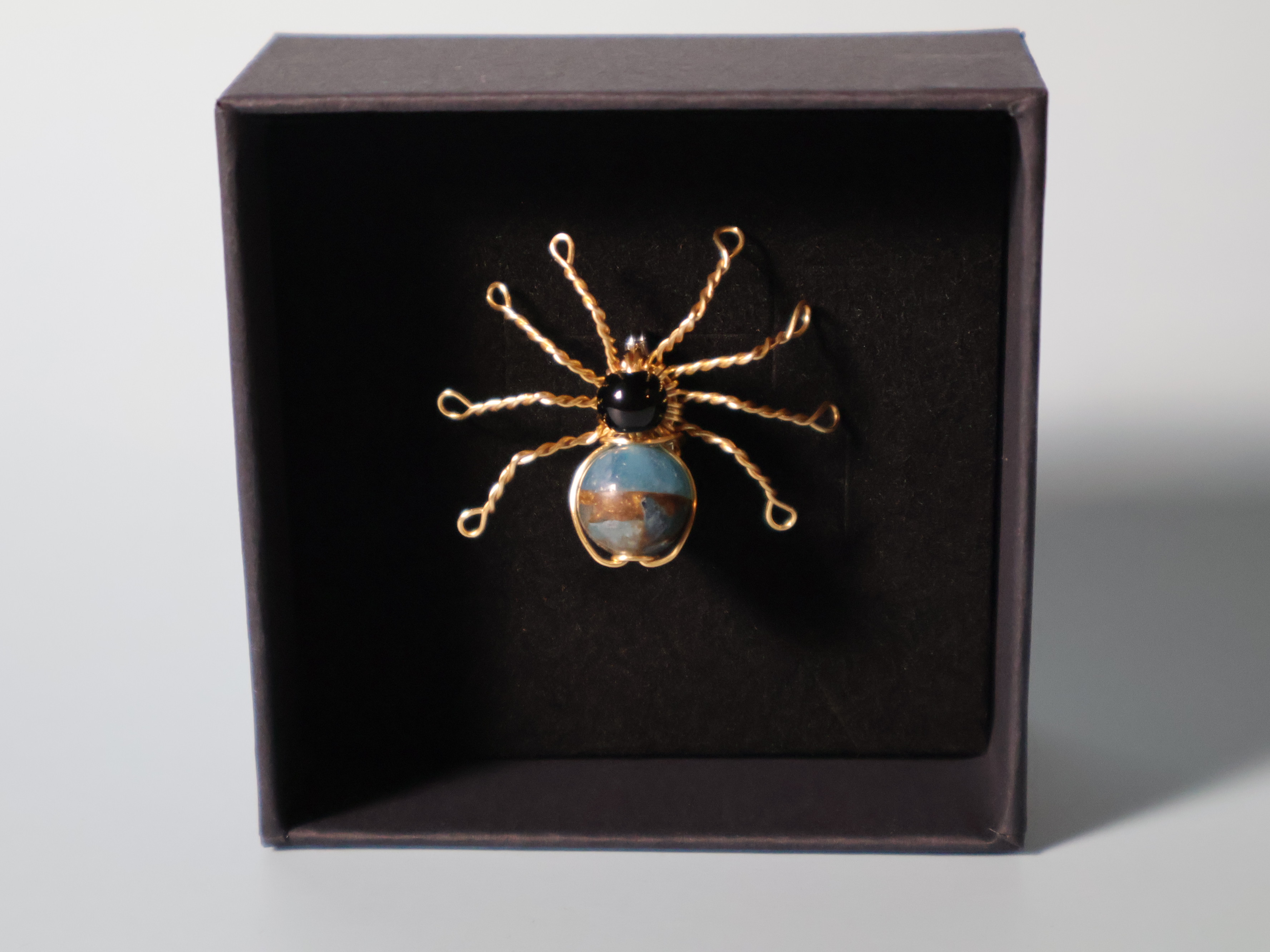 Handmade spider brooch